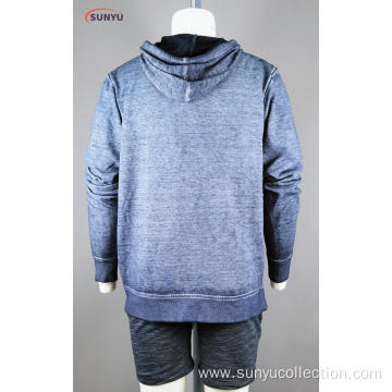 Men's burn out longsleeve sweatjacke with hood